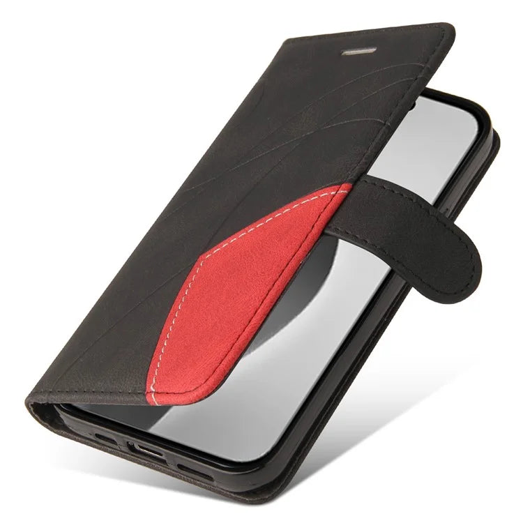 KT Leather Series-1 For iPhone 16 Pro Max Case Color Splicing Stand Phone Cover with Card Holder