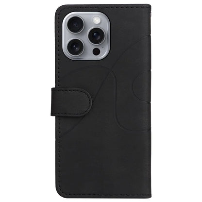 KT Leather Series-1 For iPhone 16 Pro Max Case Color Splicing Stand Phone Cover with Card Holder