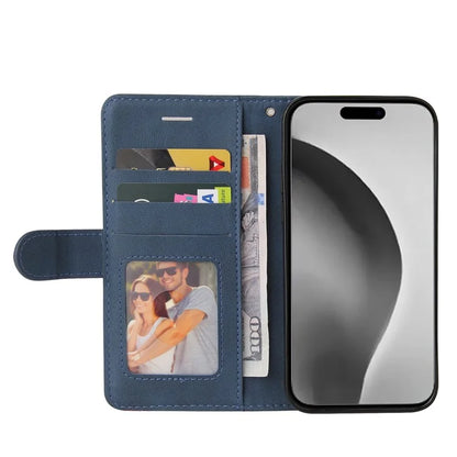 KT Leather Series-1 For iPhone 16 Pro Max Case Color Splicing Stand Phone Cover with Card Holder