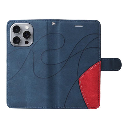 KT Leather Series-1 For iPhone 16 Pro Max Case Color Splicing Stand Phone Cover with Card Holder