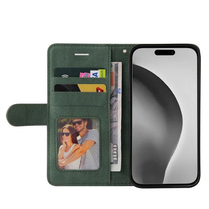 KT Leather Series-1 For iPhone 16 Pro Max Case Color Splicing Stand Phone Cover with Card Holder