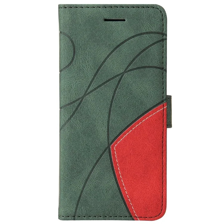 KT Leather Series-1 For iPhone 16 Pro Max Case Color Splicing Stand Phone Cover with Card Holder