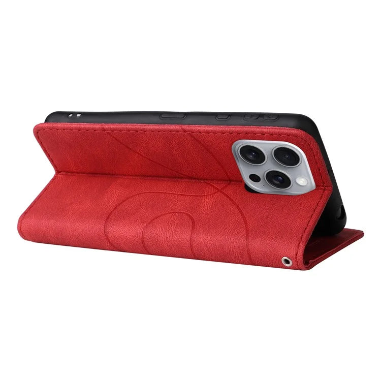 KT Leather Series-1 For iPhone 16 Pro Max Case Color Splicing Stand Phone Cover with Card Holder