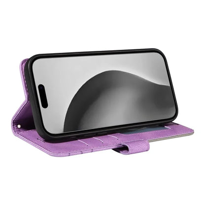 KT Leather Series-1 For iPhone 16 Pro Max Case Color Splicing Stand Phone Cover with Card Holder