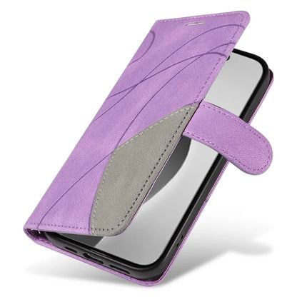 KT Leather Series-1 For iPhone 16 Pro Max Case Color Splicing Stand Phone Cover with Card Holder