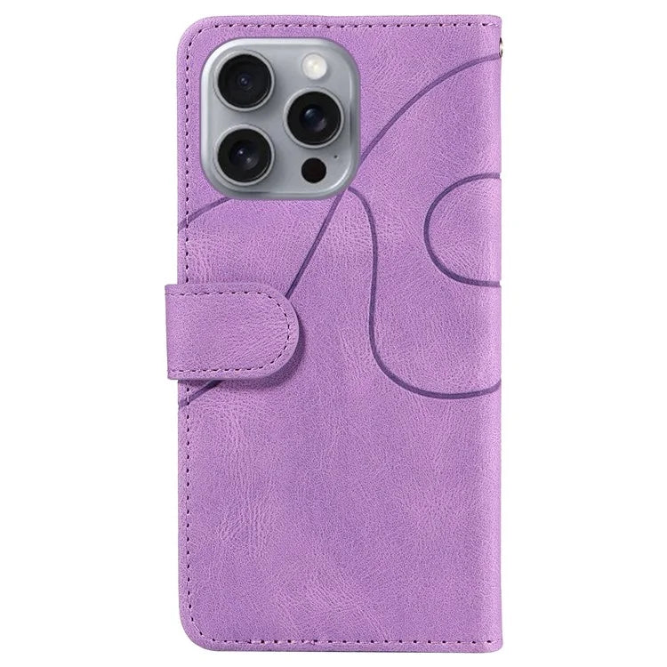 KT Leather Series-1 For iPhone 16 Pro Max Case Color Splicing Stand Phone Cover with Card Holder