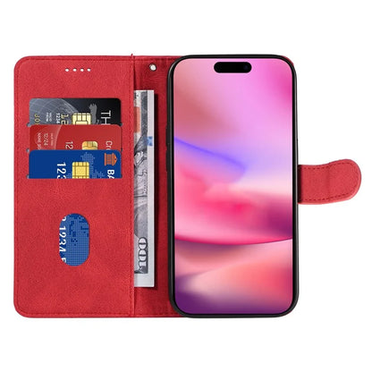 For iPhone 16 Case Flip PU Leather Phone Cover with Curved Line