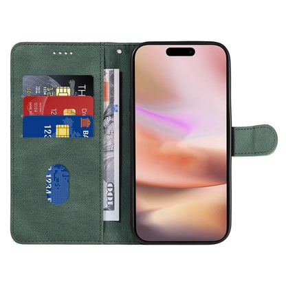 For iPhone 16 Plus Case Curved Line Imprint Leather Wallet Stand Phone Cover