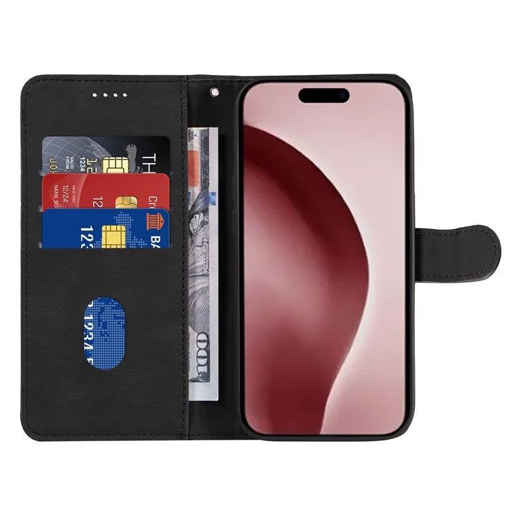 For iPhone 16 Pro Max Case Leather Stand Feature Flip Phone Cover Line Pattern