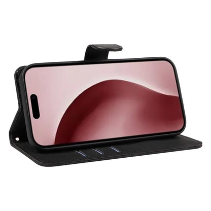 For iPhone 16 Pro Max Case Leather Stand Feature Flip Phone Cover Line Pattern