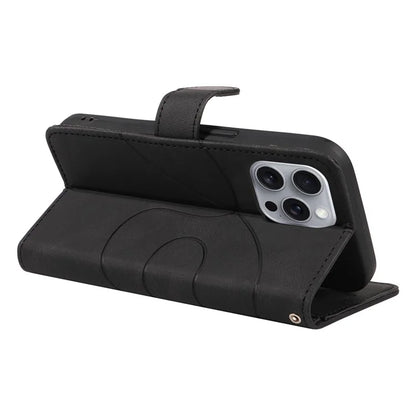 For iPhone 16 Pro Max Case Leather Stand Feature Flip Phone Cover Line Pattern