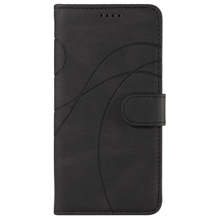 For iPhone 16 Pro Max Case Leather Stand Feature Flip Phone Cover Line Pattern