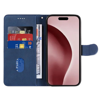 For iPhone 16 Pro Max Case Leather Stand Feature Flip Phone Cover Line Pattern