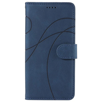 For iPhone 16 Pro Max Case Leather Stand Feature Flip Phone Cover Line Pattern