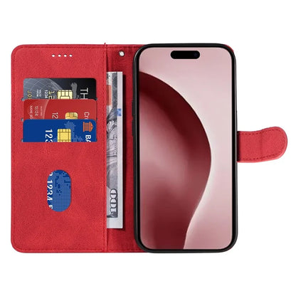 For iPhone 16 Pro Max Case Leather Stand Feature Flip Phone Cover Line Pattern