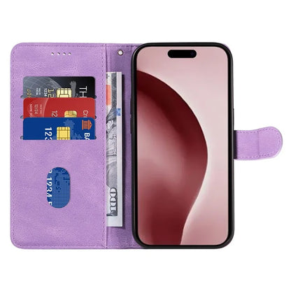 For iPhone 16 Pro Max Case Leather Stand Feature Flip Phone Cover Line Pattern