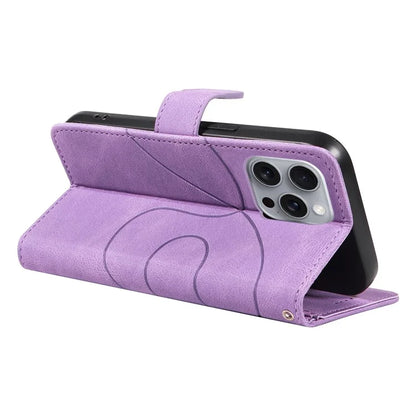 For iPhone 16 Pro Max Case Leather Stand Feature Flip Phone Cover Line Pattern