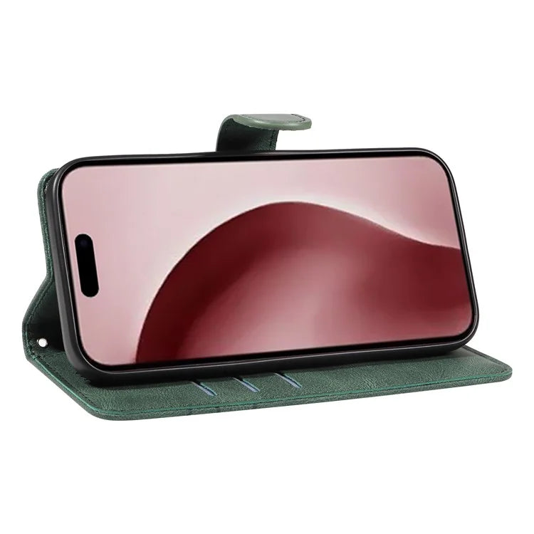 For iPhone 16 Pro Max Case Leather Stand Feature Flip Phone Cover Line Pattern