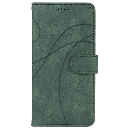 For iPhone 16 Pro Max Case Leather Stand Feature Flip Phone Cover Line Pattern