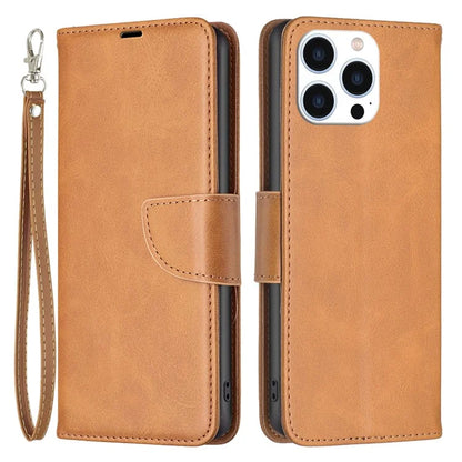 For iPhone 16 Pro Case Folding Stand Anti-Fall Leather Mobile Phone Cover with Hand Strap