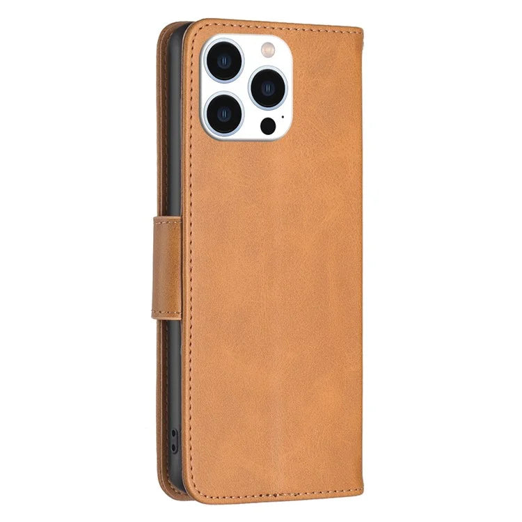 For iPhone 16 Pro Case Folding Stand Anti-Fall Leather Mobile Phone Cover with Hand Strap