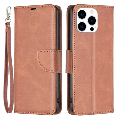 For iPhone 16 Pro Case Folding Stand Anti-Fall Leather Mobile Phone Cover with Hand Strap