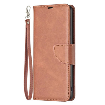 For iPhone 16 Pro Case Folding Stand Anti-Fall Leather Mobile Phone Cover with Hand Strap