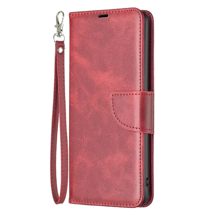 For iPhone 16 Pro Case Folding Stand Anti-Fall Leather Mobile Phone Cover with Hand Strap