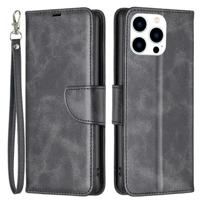 For iPhone 16 Pro Case Folding Stand Anti-Fall Leather Mobile Phone Cover with Hand Strap