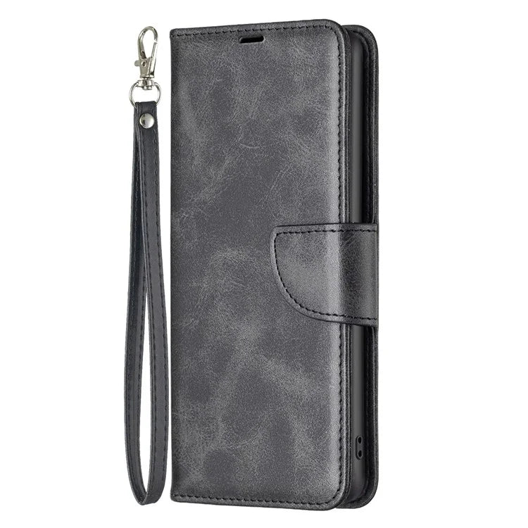For iPhone 16 Pro Case Folding Stand Anti-Fall Leather Mobile Phone Cover with Hand Strap