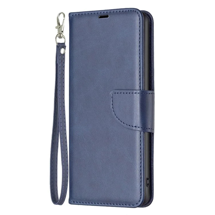 For iPhone 16 Pro Case Folding Stand Anti-Fall Leather Mobile Phone Cover with Hand Strap