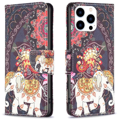 For iPhone 16 Pro Case Wallet Leather Flip Phone Cover Pattern Print