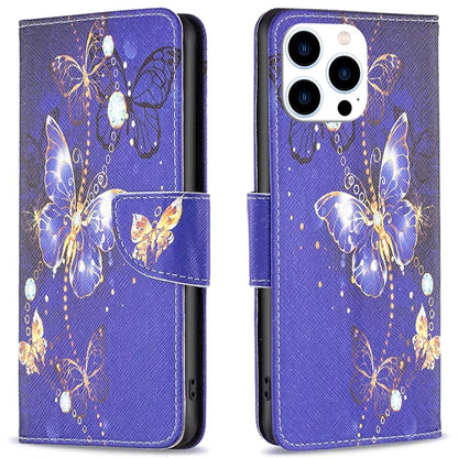 For iPhone 16 Pro Case Wallet Leather Flip Phone Cover Pattern Print