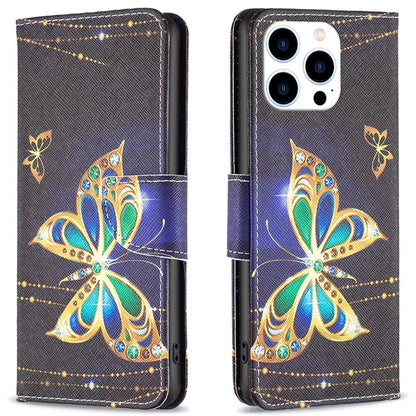 For iPhone 16 Pro Case Wallet Leather Flip Phone Cover Pattern Print