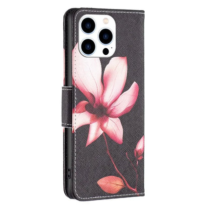 For iPhone 16 Pro Case Wallet Leather Flip Phone Cover Pattern Print