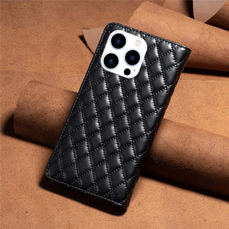 BINFEN COLOR BF Style-16 For iPhone 16 Pro Case PU Leather Phone Stand Phone Cases Wholesale