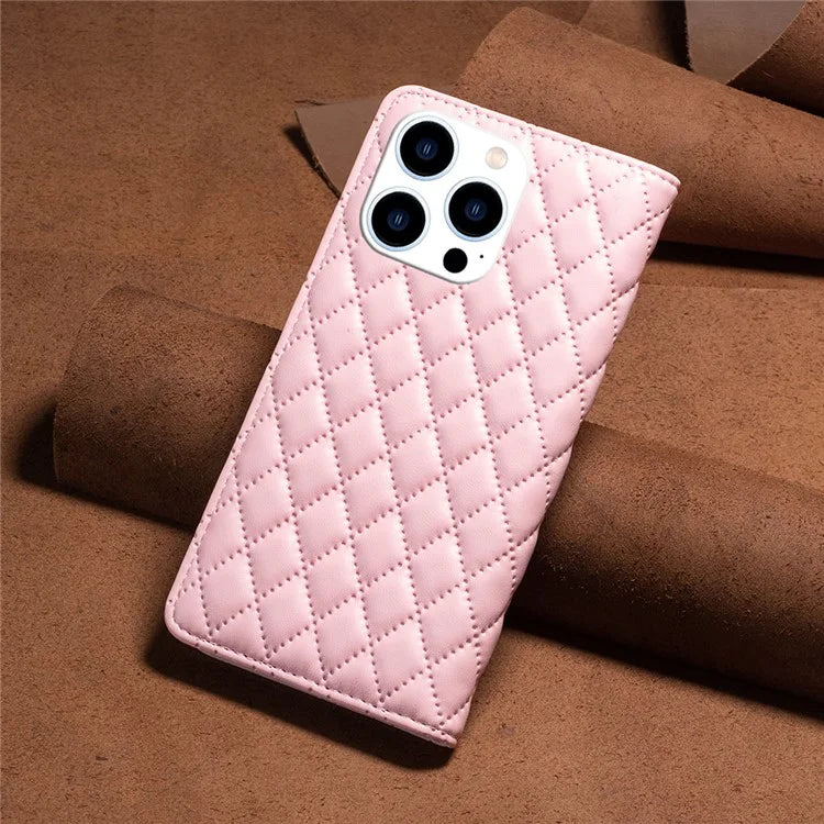 BINFEN COLOR BF Style-16 For iPhone 16 Pro Case PU Leather Phone Stand Phone Cases Wholesale
