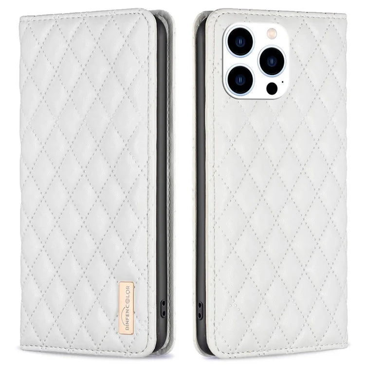 BINFEN COLOR BF Style-16 For iPhone 16 Pro Case PU Leather Phone Stand Phone Cases Wholesale