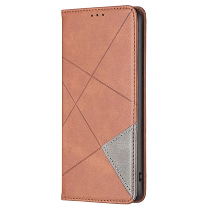 For iPhone 16 Pro Case Rhombus Texture PU Leather Phone Cover Hidden Magnetic Absorption
