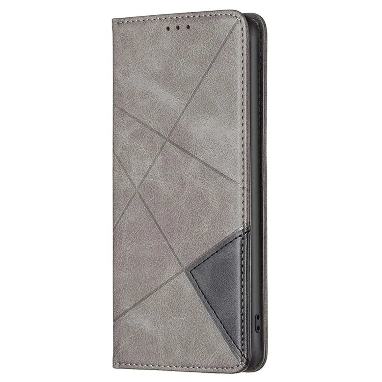 For iPhone 16 Pro Case Rhombus Texture PU Leather Phone Cover Hidden Magnetic Absorption
