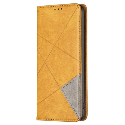 For iPhone 16 Pro Case Rhombus Texture PU Leather Phone Cover Hidden Magnetic Absorption