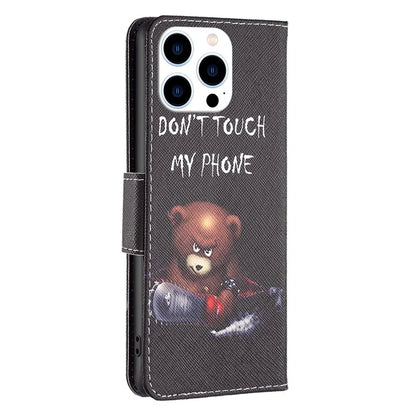 For iPhone 16 Pro Leather Case Pattern Printing Wallet Stand Phone Cover
