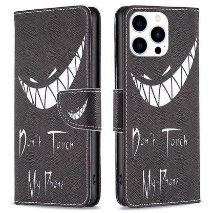 For iPhone 16 Pro Leather Case Pattern Printing Wallet Stand Phone Cover