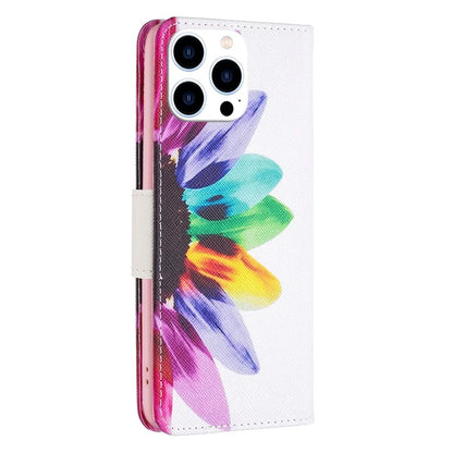 For iPhone 16 Pro Leather Case Pattern Printing Wallet Stand Phone Cover