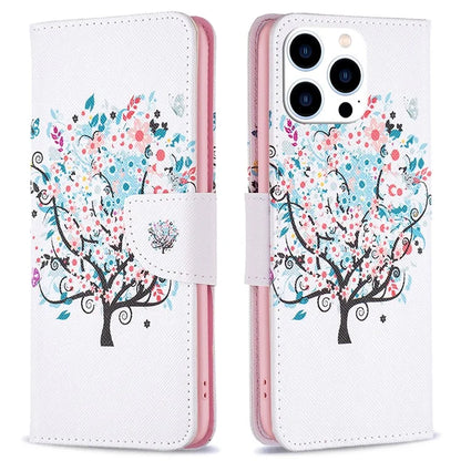 For iPhone 16 Pro Leather Case Pattern Printing Wallet Stand Phone Cover