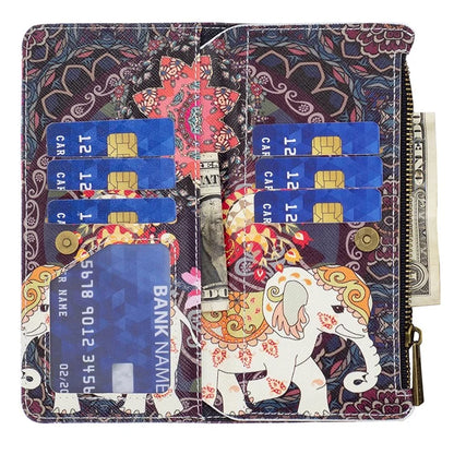 BF03 For iPhone 16 Pro Case Pattern Print PU Leather Phone Cover with Zipper Wallet