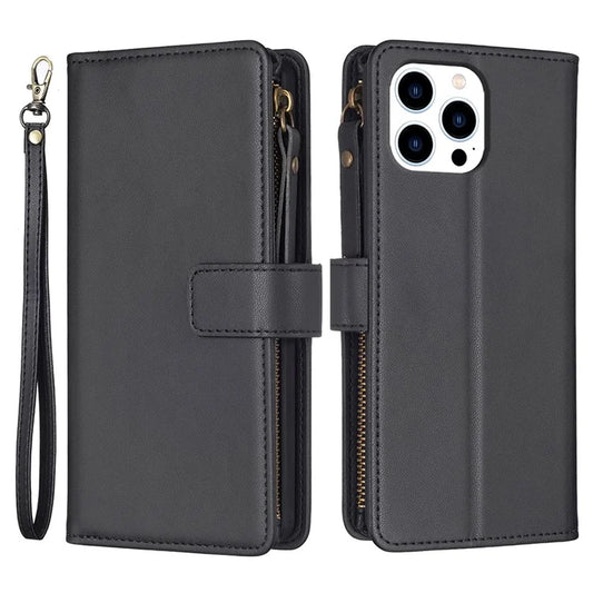 BF Style-19 for iPhone 16 Pro Case Zipper Wallet Leather Phone Cover