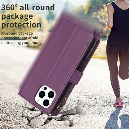 BF Style-19 for iPhone 16 Pro Case Zipper Wallet Leather Phone Cover