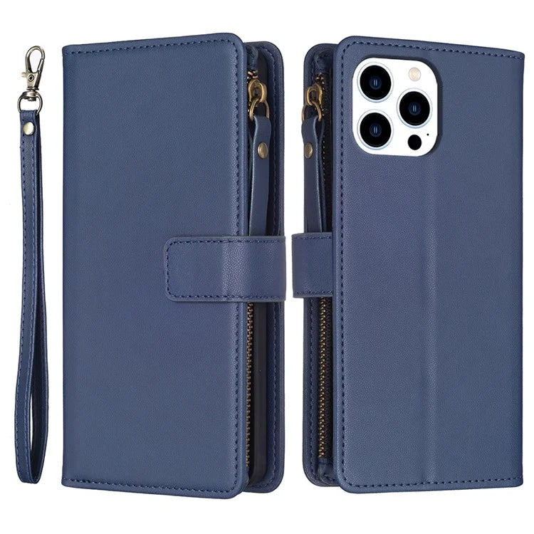 BF Style-19 for iPhone 16 Pro Case Zipper Wallet Leather Phone Cover
