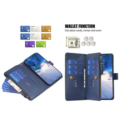 BF Style-19 for iPhone 16 Pro Case Zipper Wallet Leather Phone Cover